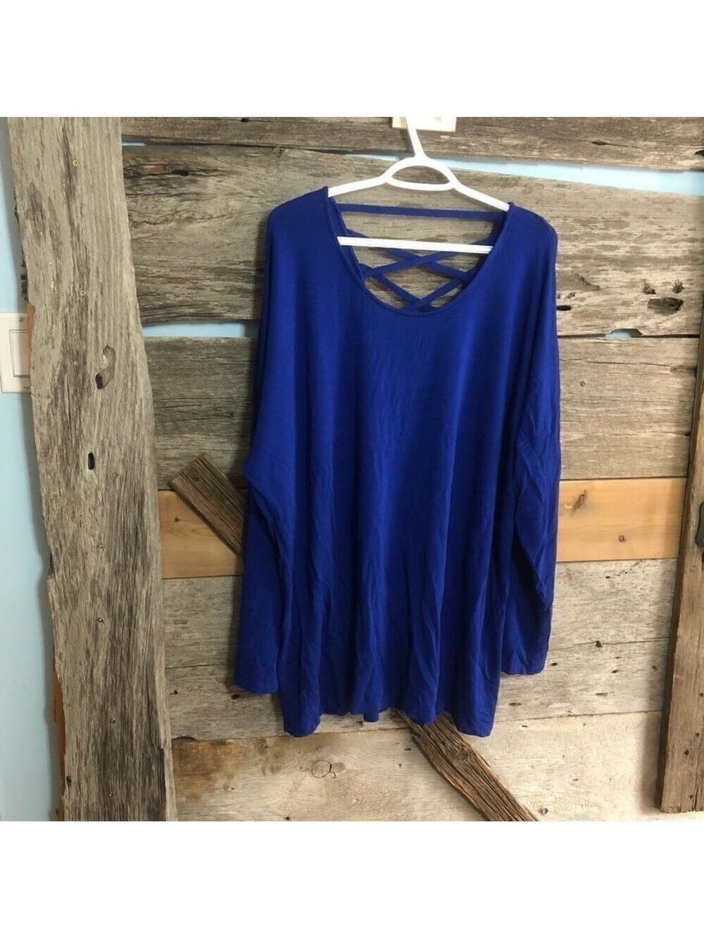 𝅺signature Weekend Plus Size 3X Vibrant Blue Scoop Neck Top